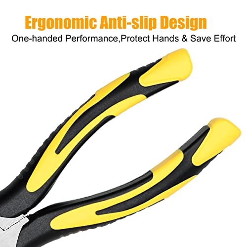 Long Needle Nose Pliers-6''&8'', with Wire Cutter, 2pcs - size: Two-6&8in