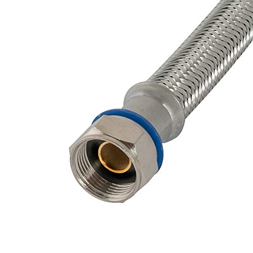 Eastman 24 Inch Water Heater Connector, 3/4 x 3/4 Inch FIP, Braided Stainless Steel Water Heater Connectors, 48252 (Pack of 2) - size: 24 Inch (Pack of 2)