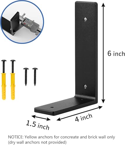 6 inch X 4 inch Shelf Support Bracket Heavy Duty, L Shelf Brackets, max Load 66 lbs, , Metal Brackets for Shelves, countertop Bracket ,Corner Brace,Pack of 4. (6"x 4" L Shape) - size: 6" x 4" (L-Shape)