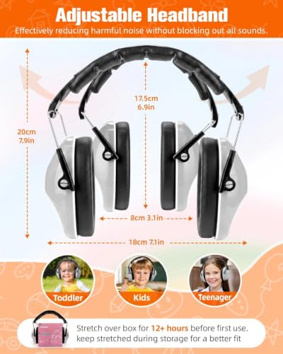 ZOHAN 032 Kids Noise Canceling Headphones - 25dB NRR Kids Ear Protection Earmuffs for School, Monster Jam, Fireworks, Travel, Air Show, Concert, Autism - Grey - color: 1pack - Grey