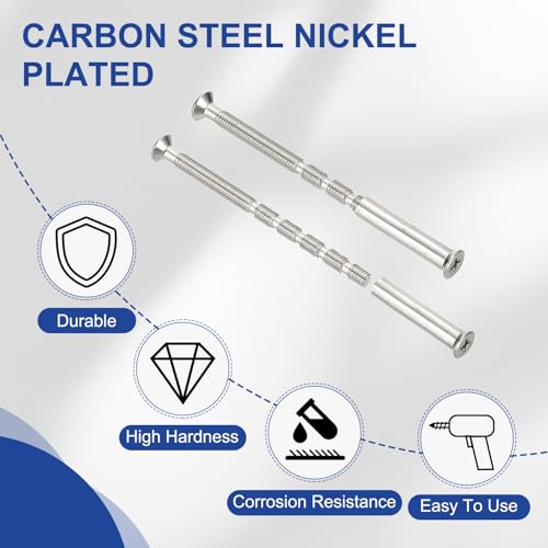 PATIKIL Door Handle Screws M4 x 65mm, 10 Set Cabinet Handle Break Away Screws for Drawer Pull with M4 x 25mm Sleeve Slub Bolt for Door Lever Knob - size: M4 x 65mm