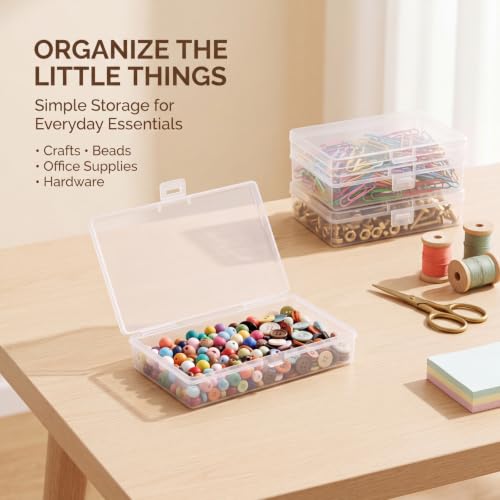Jetec 6 Pieces Small Clear Plastic Storage Box, 5.2 x 3 x 1.2 Inch - size: 5.2 x 3 x 1.2 Inch