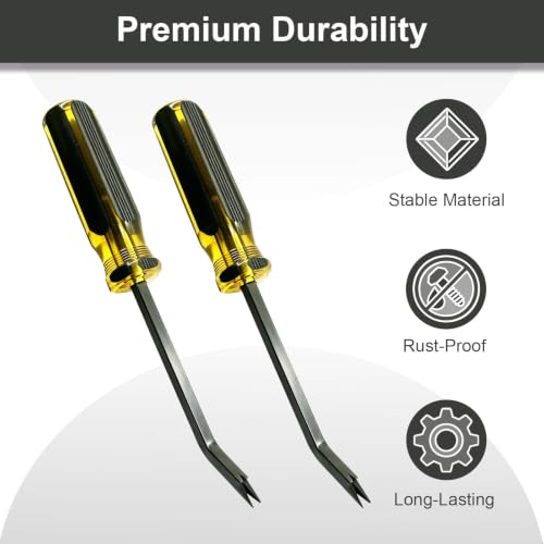 Heavy Duty Upholstery Staple Remover for Removing Nails,Staples,and Tacks, Construction Staple Puller Tack Lifter Tool for Carpet, Furniture, Floor, Photo Frame, Wooden Surfaces (2 PCS) - color: 2 Pcs