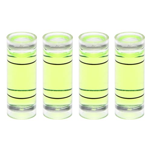 HARFINGTON 4pcs Cylindrical Bubble Level 9x25mm Mini Bullseye Spirit Levels for Leveling Camera Tripod Telescope Workshop Turntable Pictures Frame, Green - size: 9x25mm