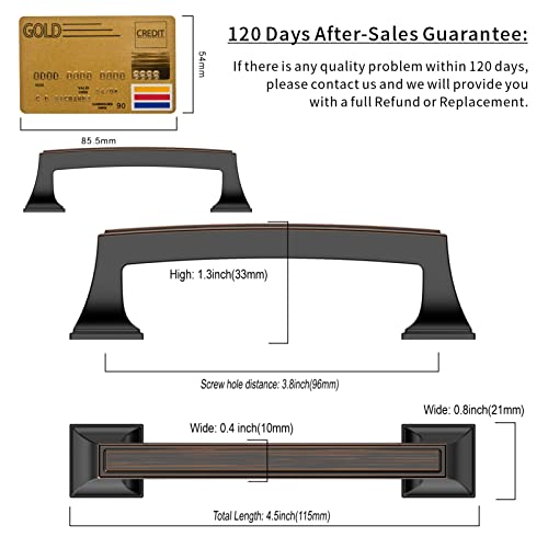 Amerdeco 10 Pack Oil Rubbed Bronze Cabinet Pulls 3-3/4 Inch(96mm) Hole Center Cabinet Hardware Kitchen Cabinet Handles for Bathroom Drawer Pulls Dresser Pulls ZH0010 - color: Oil Rubbed Bronze, size: 3.75"/96MM Hole Center