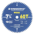 SawWorks 7-1/4" 60T Thin Kerf Circular Saw Blade Woodworking Fine Finish - size: 7-1/4 In 60T