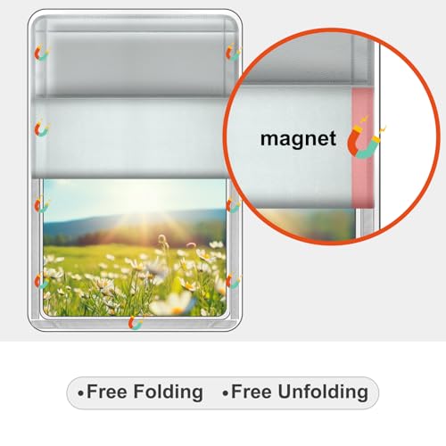 RV Door Window Shade Cover - Magnetic RV Blackout Window Cover with UV Protection and Privacy Features (25 * 16 in) Foldable Magnet Design, Waterproof Fabric, and Reflective Silver Coating - color: Grey, size: 1 Pack (25"L x 16"W)