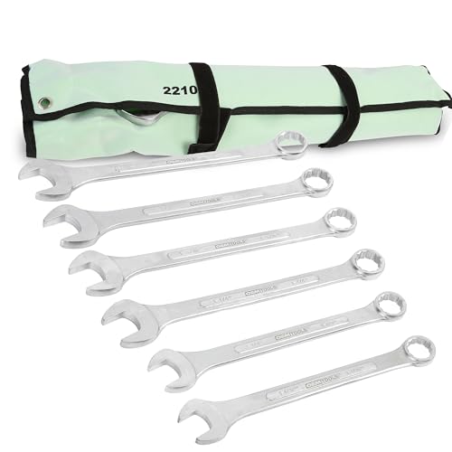 OEMTOOLS 6-PC 12 Pt. SAE Jumbo Combination Wrench Set 1-1/16" to 1-7/16" - style: 6 piece SAE