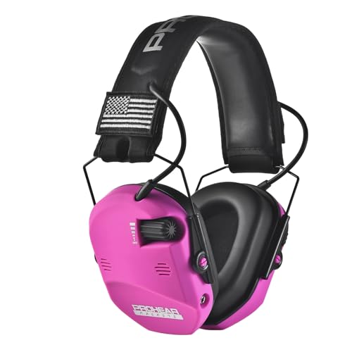 PROHEAR 022 Electronic Ear Protection for Shooting & Hunting - 29dB SNR Noise Reduction, 4 Omnidirectional Microphones - color: Electronic Ear Protection-pink