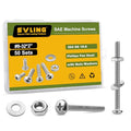 #8-32 x 2 Pan Head Machine Screws Nut Bolt Washer Assortment Kit,(50 Sets) 304 Stainless Steel 18-8 Phillips Drive Full Thread Assorted - size: #8-32 x 2"