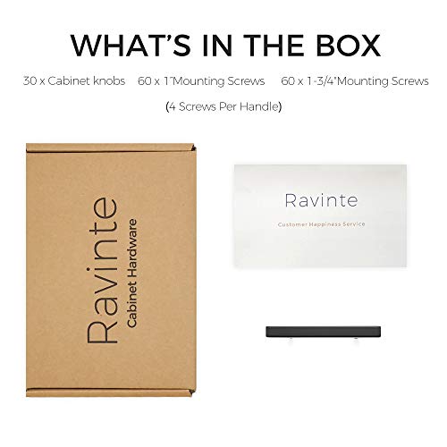 Ravinte Matte Black Square Cabinet Hardware Pulls 3 Inch 30 Pack - color: Black, size: 3 Inch Hole Center