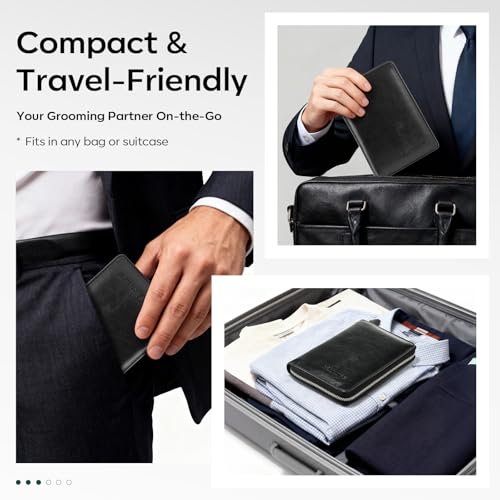 FAMILIFE Stainless Steel Manicure Set 11-in-1 Professional Nail Clipper Kit | Portable Leather Travel Case, Pedicure & Grooming Tools for Fingernails & Toenails, Luxury Gift for Men & Women, Glossy Black - color: Black
