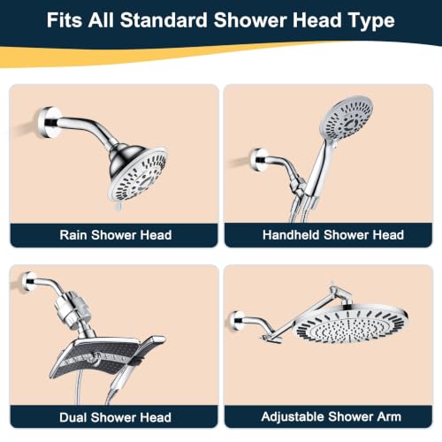 BRIGHT SHOWERS Brass Shower Arm with Flange 6 Inch Wall Mounted Shower Pipe Arm Extension for Fixed Shower Head and Handheld showerhead, Chrome - color: Chrome, style: Basic 6 Inch