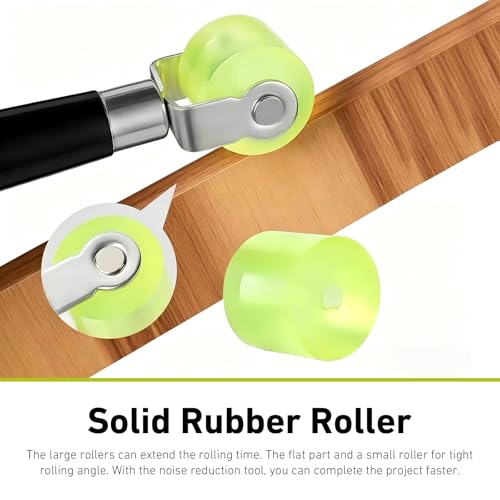 2 PCS Car Sound Deadening Roller, Large 1.97" & Small 1.18" Rubber Noise Insulation Mat Roller, Auto Seam Roller DIY Installation Tool for Heat Insulation Mat Wallpaper (Black)