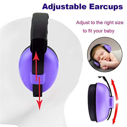 Noise Cancelling Headphones for Kids, Babies Ear Protection Earmuffs Noise Reduction for 0-3 Years Babies, Toddlers, Infant (Purple) - color: Purple