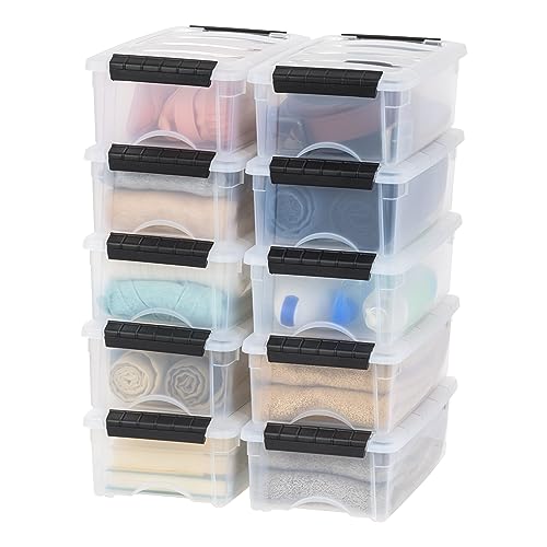 IRIS USA 10-Pack 6 Quart Storage Bins with Lids, Clear - color: Clear, size: 6 Qt, style: 10 Pack