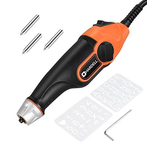 HARDELL 24W Engraving Pen, 5-Speed, Tungsten Carbide Bits, Soft Handle