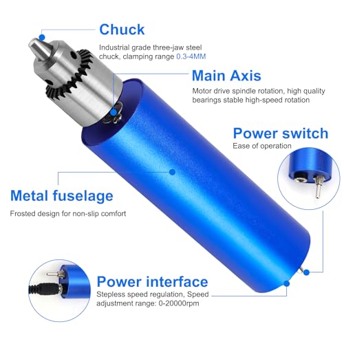 Resin Polishing Kit, Winartton Rotary Tool Kit for Resin Molding, Manicure, Wooden DIY Crafts, Electric Resin Drill (Blue) - color: Blue