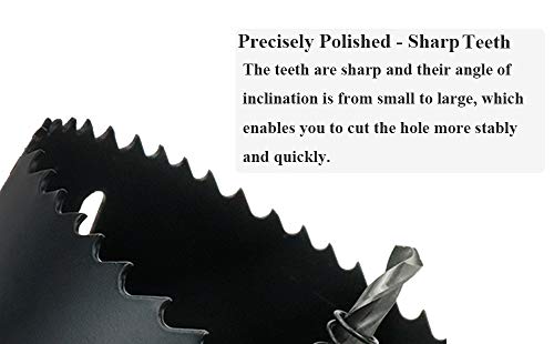 Hole Saw 3-inch Dia for Wood, Plastic, Drywall, Thin Metal - color: black, size: 3"