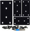 QSJ 4 Pack Black Flat Mending Plate,Six-Hole Metal Bracket, Straight Steel Brace 3.94 x 1.97'', Fixing Joining Plate for Wood with 24PCS Screws, 1x Screwdriver. - size: Black, 3.94x1.97‘’