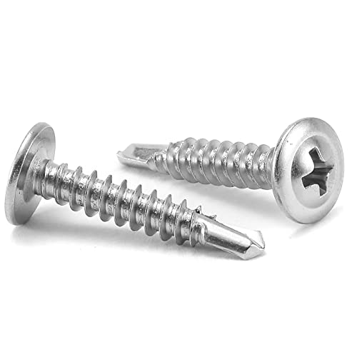 #8 x 1 Sheet Metal Screws 500PCS 410 Stainless Steel Truss Head Fast Self Tapping Screws by SG TZH - color: Silver, size: #8 x 1"