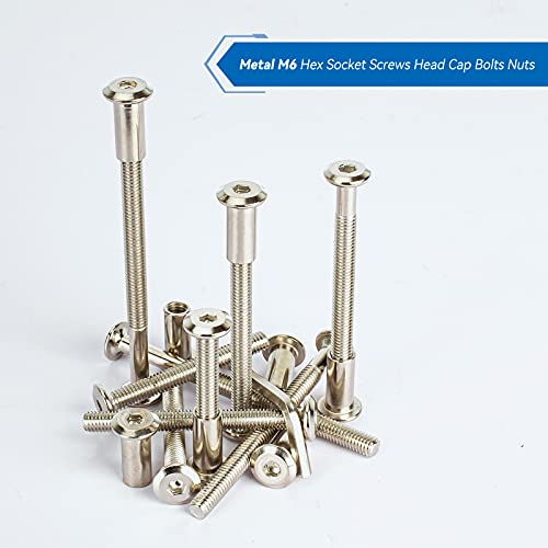 M6 x 40mm/50mm/60mm/70mm/85mm 100Pcs Furniture Bolts Cap Nut Kit - size: 40/50/60/70/85mm (100pcs)