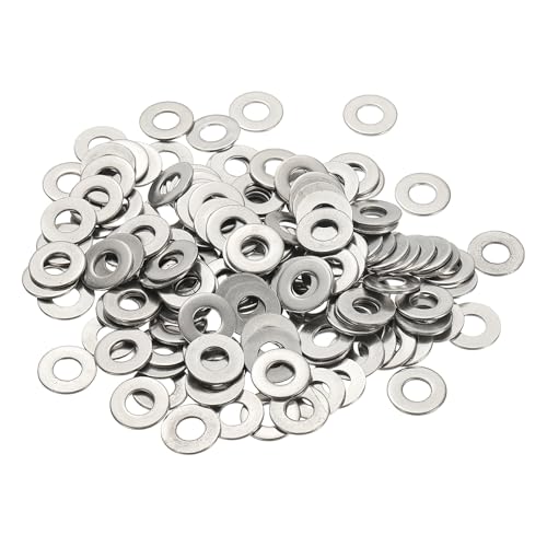Flat Washers, 304 Stainless Steel Hardware Assorted Washer, 14 x 6 x 1 mm Fit for Bolts Screws Industrial Use (300 Pack, Silver) - size: 14 x 6 x 1 mm