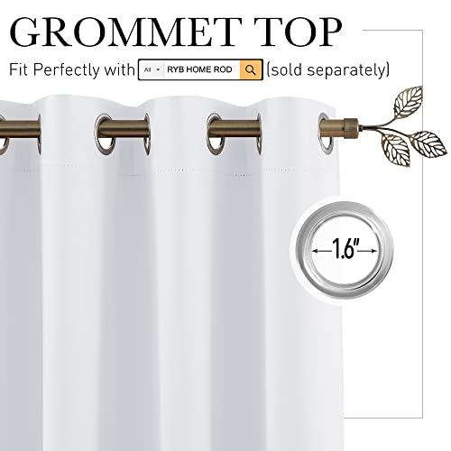 RYB HOME Extra Long Curtains for Home Theater Office Backdrop Dining Room - color: Greyish White, size: 100"W x 144"L (Pack of 1)