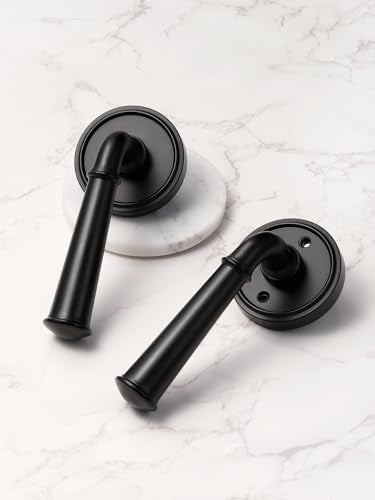 Door Handle Black Passage Door Lever Black DoorHandle, 1 Pack - color: Black
