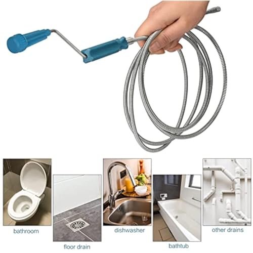 78.74in Flexible Drain Cleaning Tool 1pc - Lightweight Easy-to-Use for Kitchen & Bathroom Sinks, Tubs, Septic Systems, Durable Plastic/Metal for Home Maintenance & Plumbing Tasks