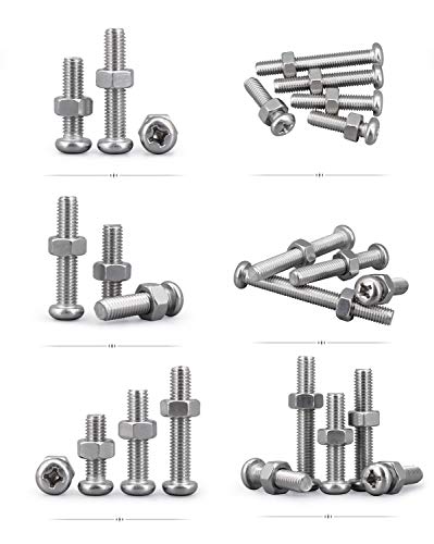 480Pcs #2-56#4-40#6-32 UNC Stainless Steel Phillips Pan Head Machine Screws Nuts Assortment Kit - size: #2-56,#4-40,#6-32