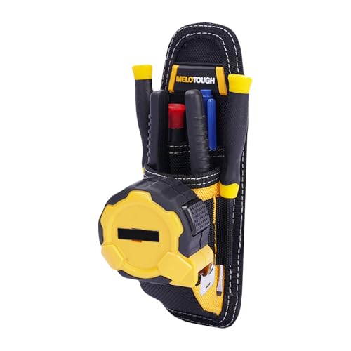 MELOTOUGH Small Tool Pouch with Belt Clip Technician's Clip on Tool Pouch,Pocket Belt Holster Mini Electrican Holder with Sanp Clip (2PACK) - color: Small Tool Pouch with Yellow Color