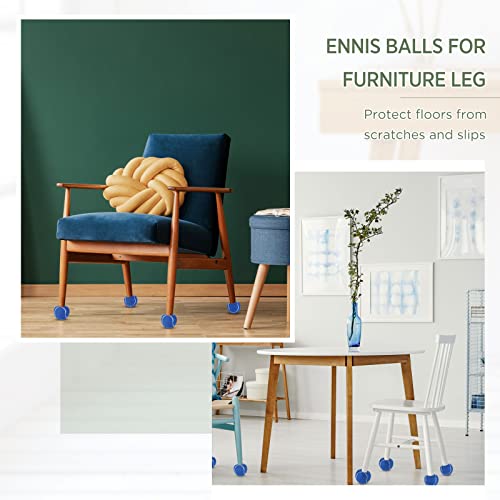 Macarrie 60 Pcs Precut Tennis Balls for Chairs Legs, Blue - color: Blue