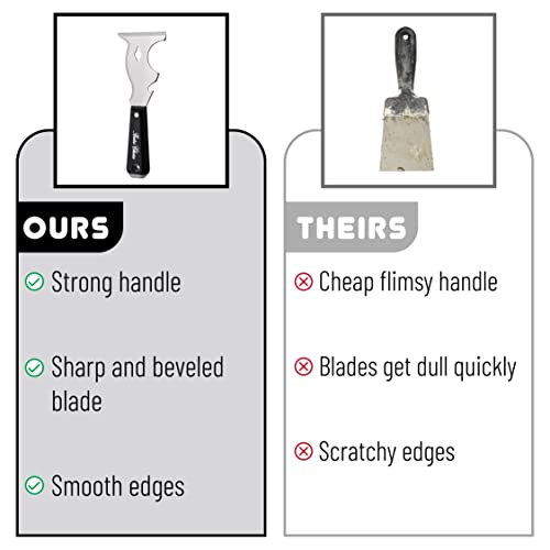 Bates- Paint Scraper, 10 in 1 Painters Tool, Scraper for Wood - color: Black, size: 1 Pack