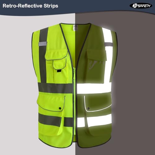 JKSafety Safety Vest for Men Women Reflective Hi Vis JK150 Yellow S - color: Yellow, size: Small