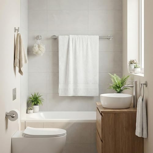 5 Piece Bathroom Towel Bar Set - SUS304 Stainless Steel Brushed Nickel Bath Towel Holder, 16 Inch Towel Racks for Bathroom Wall Mounted, Bathroom Hardware Accessories Set - color: C-24 Brushed Nickel