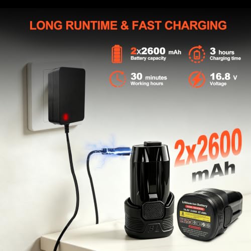Brushless Small Sander with 36PCS Sandpapers, 2 Variable Speed Cordless Sander (0-500/0-3000 RPM), 2x2600mAh Batteries, Mini Compact Electric Sander for Wood, Metal, Paint Removal, and DIY Projects - size: 2 X 2600mAh Batteries Kit
