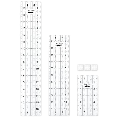 Mr. Pen- Sewing Ruler, 3 Pack, 6", 12" & 17", Acrylic Ruler, Quilting Ruler