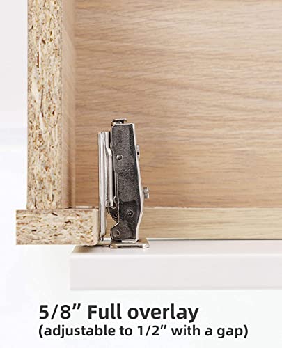 DecoBasics (10 PCS) Full Overlay Soft Close Cabinet Hinges for Kitchen Cabinets - 105° Face Frame Concealed Cabinet Door Hinge -3 Way Adjustability -Clip on Plate & Matching Screw 4 Easy Installation