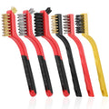 Wire Brush for Cleaning, Small Brass Steel Nylon Brush, Metal Rust Remover - color: Red+3 Mixed Color