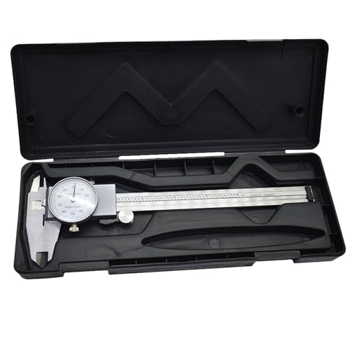 0-6 inch Dial Caliper Measuring Tool Imperial Stainless Steel 4-Way Dial Caliper 0.001" Shockproof with Plastic Case
