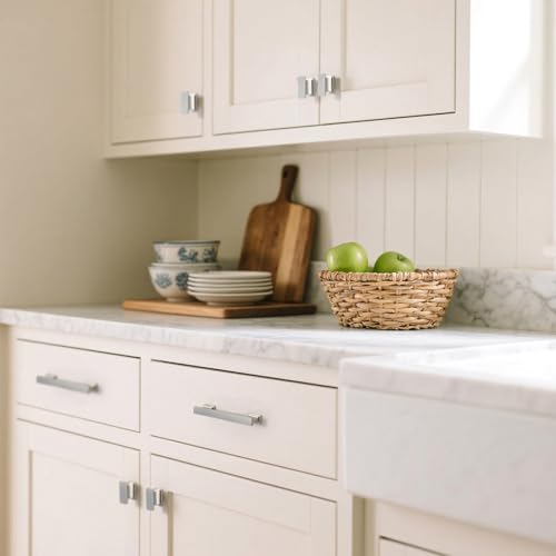 Matt Brushed Nickel Kitchen Square Cabinet Handles 5 Inch 10 Pack - color: Matt Brushed Nickel, size: 5"/128MM Hole Center