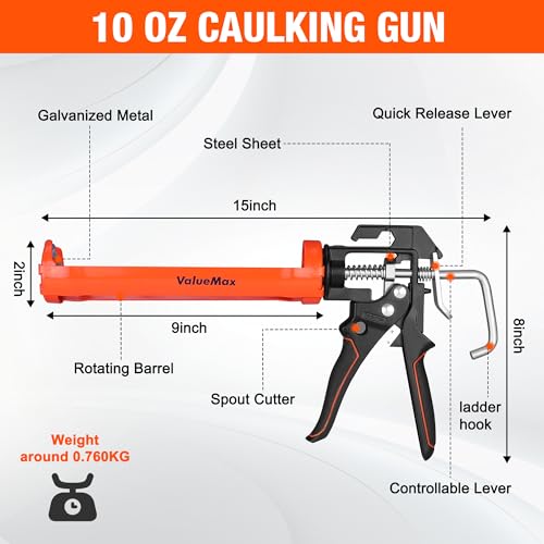 ValueMax Caulk Tool Kits and Caulk Gun, Silicone Caulking Gun