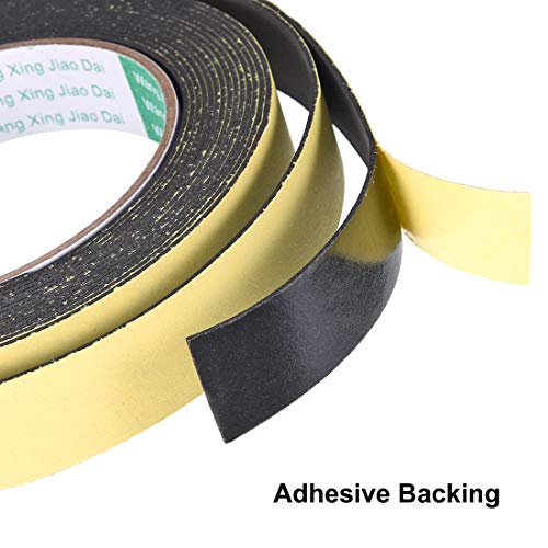 uxcell Sealing Foam Tape 20mm Wide 1mm Thick 5m/16.4ft Long, Self Adhesive Weather Strip for Window Door Insulation, Pack of 2 - size: 20mmx1mmx5m