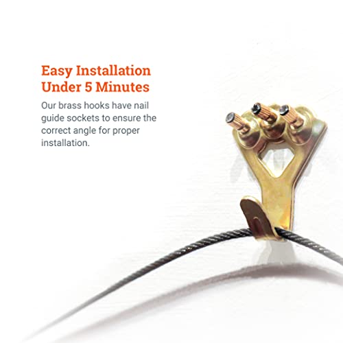 PHS 100 lb Picture Hanging Hooks – Heavy Duty Picture Hangers, 30 Pack Frame Hangers with Nails, Mirror Hanging Kit, Heavy Mirror Mounting Hardware for Drywall and Plaster - size: 30 Pack
