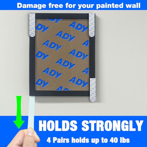 ADY Picture Hanging Strips Heavy Duty 40Pairs, Picture Hangers Damage Free Removable, Adhesive Mounting Tape for Wall - size: White-XL