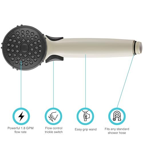 Dura Faucet DF-SA400-BQ RV Handheld Shower Wand (Bisque) - color: Bisque Parchment, size: Head Only