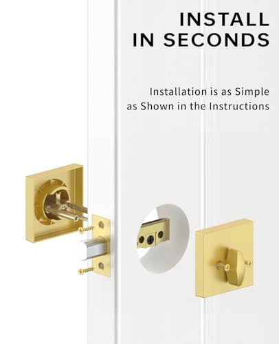 Asidrama 1 Pack Brushed Gold Heavy Duty Single Cylinder Deadbolts - color: Brushed Gold, size: 1 Pack, style: Deadbolt