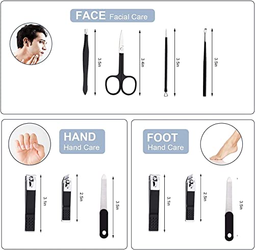 Aceoce Nail Clippers Set Professional Manicure Set Grooming Kits Nail Kit - color: Black and White