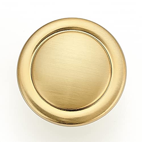 Ravinte Brushed Brass Solid Knobs Gold Kitchen Cabinet Pulls,5 Pack,Round-1 - style: Retro